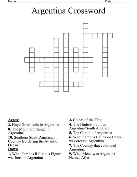 capital of argentina crossword clue.